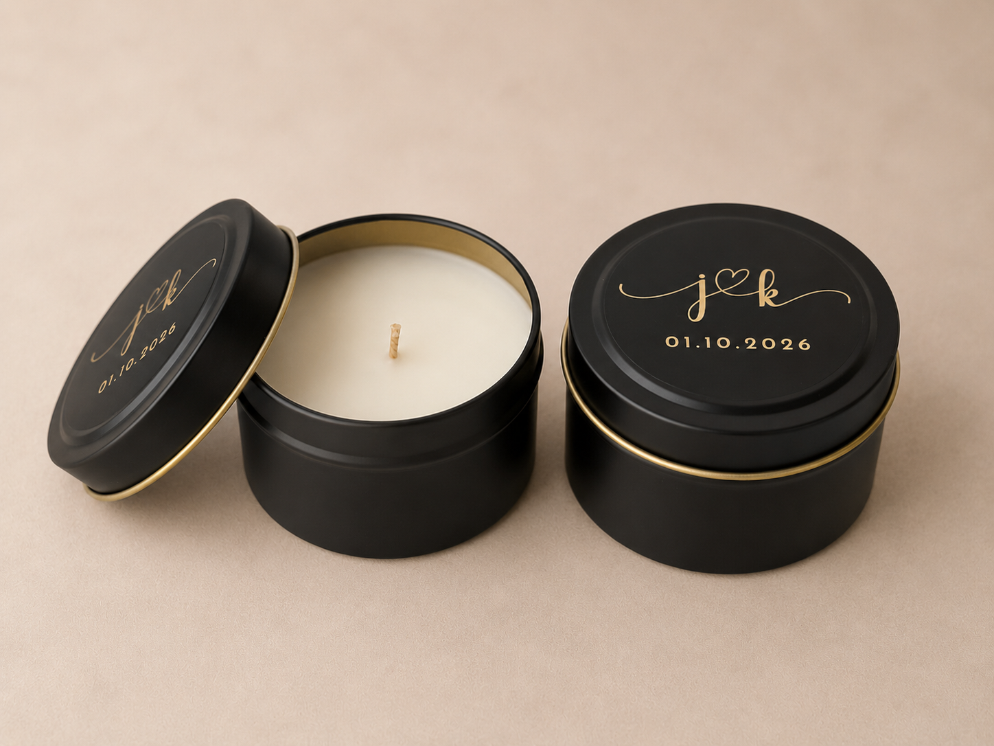 4 oz Black Candle Tin | 12 Pack